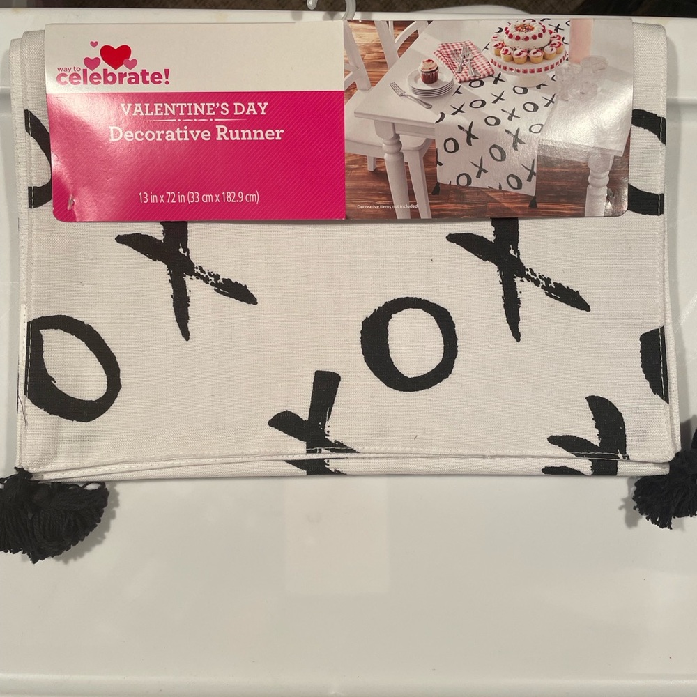 Celebrate It Valentine's Day Decorative Runner - Black and White